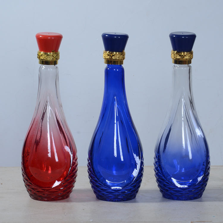 萊妙依噴涂烤花酒瓶白酒瓶一斤裝宴席招待白酒瓶自釀密封分裝.